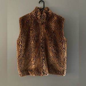 Excellent Condition!! NOT FUR REAL by Duffel Animal Print Vest